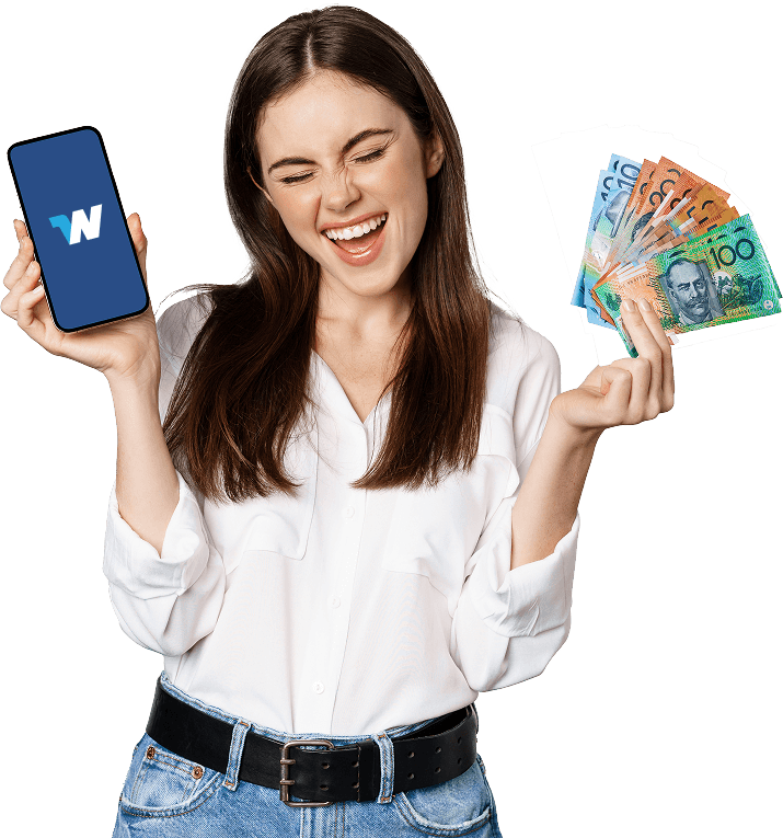 William App Comparison Banner with Girl with money