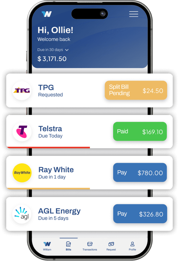 William App bank accounts overview